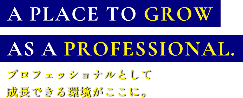 プロフェッショナルとして 成長できる環境がここに。